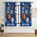 Kids Space Planet Blackout Curtains - 100% Blackout, Thermal Insulated, Noise Reducing, Perfect for Kids Room and Nursery, 2 Panels (Space-is-Great, W52×L63) by TinyTreasures Baby Boutique