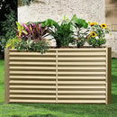Land Guard 8x4x3ft Rectangular Galvanized Raised Garden Beds, Large-Capacity Metal Planter Box Outdoor, Durable Deep Raised Garden Bed 3ft Tall, Raised Beds for Gardening Vegetables, Cream Yellow by CozyNest Decor