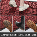Yimobra Door Mat Indoor Outdoor Entrance, Non Slip Welcome Front Doormats, Heavy Duty Rubber Backing, Stain and Fade Resistant, Low Profile, Easy Clean Patio Garage Floor Mats, 47 x 32, Wine Red by CozyNest Decor