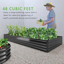 2PCS 12x4x1FT Galvanized Raised Garden Bed Kit,Vegetable Boxes-Rectangle Metal Flower Box,Large Planter Raised Beds Outdoor Garden for Planting,Fruit,Herb-Black by GreenHaven Gardens