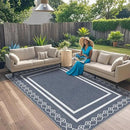 Outdoor Patio Rug, Outside Rectangular Carpet, Moroccan Geometric Rugs, Washable Large Indoor Outdoor Rug 8x10 Mats for RV, Picnic, Backyard, Deck, Balcony, Porch, Beach by CozyNest Decor