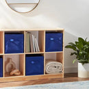 Amazon Basics Cube Organizer Storage Bins Handles, Collapsible Fabric, Pack of 6, 13"x13"x13", Navy by CozyNest Decor