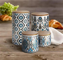 American Atelier Ceramic Canister Set (4 Piece), Blue/Gold by CozyNest Decor