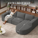 Modular Sectional Sofa with L-Shape Chaise,Cloud Sectional Modern Sleeper Couch with Deep Seat,Sponge Compression Sofas No Assembly Required(Gray-Corduroy Fabric) 1PCS by CozyNest Decor
