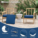 Patio Chair Cushions 19 X 19 X 4 Inch Waterproof Outdoor Seat Cushions for Patio Furniture, Outdoor Sofa Couch Pads with Ties & Handle, Set of 2, Blue by GreenHaven Gardens