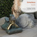 Alpine Corporation 16" Tall Indoor/Outdoor Girl Laying Down Reading Book Statue Set Yard Art Decoration by GreenHaven Gardens