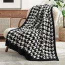Snuggle Sac Houndstooth Throw Blanket for Couch, Reversible Super Soft Warm Blankets Cozy Knit Fuzzy Plush Lightweight Throws for Sofa, Bed, Camping, Black,50x60 inches by TinyTreasures Baby Boutique