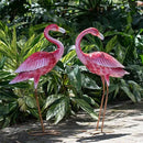 Kircust Flamingo Garden Sculpture & Statues, Metal Birds Yard Art Outdoor Statue, Large Pink Flamingo Lawn Ornaments for Home, Patio, Backyard Decor (2-Pack) by CozyNest Decor