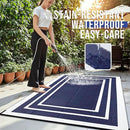 OLANLY Outdoor Rug 8x10 ft Waterproof, Reversible Outdoor Plastic Straw Rug, RV Mat, Indoor Outdoor Carpet Clearance for Patio, Camping, Balcony, Deck, Backyard, Navy & White by GreenHaven Gardens