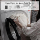 Couch Cushion Covers for Sectional Sofa, Stretch Soft Sofa Slipcovers Washable Wear-Resistant Universal Furniture Protector for Living Room(1 Piece Large Cover, Ivory) by CozyNest Decor