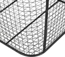 Deco 79 Metal Large Open Frame Wire Grid Storage Basket with Curved Sides and Ring Handles, 30" x 20" x 20", Black by GreenHaven Gardens