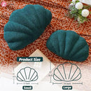 Emerald Green Seashell Throw Pillows, Shell Shaped Throw Pillows, 13 Inch Soft Home Decorative Pillow Plush Cushion for Bed Couch Living Sofa Room Decor Accent Throw Pillow by CozyNest Decor