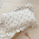 BuLuTu Cotton Muslin Toddler Pillowcases with Blue Flowers Print Soft Breathable Gauze Small Pillow Case for Toddler Boys Girls Nursery Decor, Shower Gift, 14"x20", 1 pc by TinyTreasures Baby Boutique