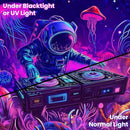 BVBOX Astronaut Space Blacklight Tapestry 79"x59", UV Reactive DJ Astronaut Jellyfish Universe Galaxy Planet Glow in Dark Music Tapestries, Black Light Neon Upright Poster Wall Hanging Backdrop Decor for Bedroom Living Room by CozyNest Decor