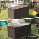 180 Pro Gallon Waterproof Outdoor Storage Bin Resin Deck Box for Patio, Poolside, and Garden, Lockable & UV-Resistant, Brown by CozyNest Decor