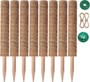 8 Pcs Moss Pole for Plants Monstera, Plant Support Stakes for Indoor Climbing Plants Grow Upwards, with 65ft Twist Ties, 13ft Jute Rope, 6.5ft Hook-and-Loop Strip by GreenHaven Gardens