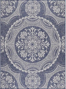 Medallion Outdoor Rug 6x9 Washable Outside Carpet for Indoor Patio Porch Waterproof Easy Cleaning Non Shedding Area Rugs Blue 6 x 9 by CozyNest Decor