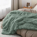 Bedsure GentleSoft Fluffy Sage Green Blankets Queen Size for Bed, Thick Sherpa Faux Fur Fleece Fuzzy Plush Winter Warm Soft Queen Blankets, Bedroom Decor Sage Green Cozy Gifts for Women Men, 90x90 by CozyNest Decor