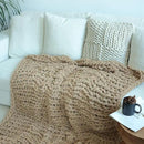 Maetoow Chenille Chunky Knit Blanket Throw （60×80 Inch）, Handmade Warm & Cozy Blanket Couch, Bed, Home Decor, Soft Breathable Fleece Banket, Christmas Thick and Giant Yarn Throws, Khaki by CozyNest Decor