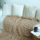 Maetoow Chenille Chunky Knit Blanket Throw （50×60 Inch）, Handmade Warm & Cozy Blanket Couch, Bed, Home Decor, Soft Breathable Fleece Banket, Christmas Thick and Giant Yarn Throws, Khaki by CozyNest Decor