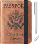 Passport Holder Cover Wallet Travel Essentials Leather Rfid Blocking Case Vacation Luggage Must Haves Travel Accessories for Men Women (116