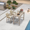 PURPLE LEAF 39.1'' Rectangle Outdoor Patio Counter Height Dining Table, Durable Aluminum Bar Height Pub Table for Counter Bar Stool, Water-Proof Tall Dining Table with Sturdy Legs, Champagne by CozyNest Decor