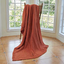 Amélie Home Chenille Knit Throw Blanket for Couch, Chevron Texture Decorative Soft Blanket for Sofa, Bed & Chair, 50"x60", Burnt Orange by CozyNest Decor