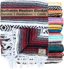 Del Mex Classic Mexican Blanket, Large Authentic Woven Falsa Throw (70"x50"), Artisan Southwest Décor for Beach, Yoga, Outdoors (Burgundy) by CozyNest Decor