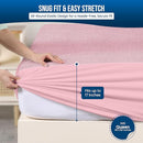 Utopia Bedding Waterproof Mattress Protector Queen Size, Premium Terry Mattress Cover 200 GSM, Breathable, Fitted Style with Stretchable Pockets (Pink) by TinyTreasures Baby Boutique