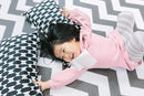 Baby Care Play Mat (Large, Zig Zag - Black) 82'' x 55'' Original One-Piece Reversible Rollable Waterproof Play Mat for Infants, Babies, Toddler, and Kids by TinyTreasures Baby Boutique