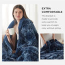 Bedsure GentleSoft Fluffy Tie Dye Navy Blue King Size Blanket for Bed, Thick Soft Sherpa Faux Fur Fleece Bedding Fuzzy Plush Winter Warm Large King Blanket, Cozy Blue Gifts for Men Women, 108x90 by CozyNest Decor