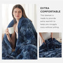 Bedsure GentleSoft Fluffy Tie Dye Navy Blue Blankets Queen Size for Bed, Thick Sherpa Faux Fur Fleece Fuzzy Plush Winter Warm Soft Queen Blankets, Bedroom Decor Blue Cozy Gifts for Women Men, 90x90 by CozyNest Decor