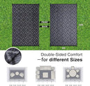 OLANLY Outdoor Rug 8x10 ft Waterproof, Outdoor Plastic Straw Rug with Geometric Pattern Clearance, Reversible RV Mat for Patio, Camping, Balcony, Deck, Backyard, Black & White by CozyNest Decor