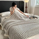 UKELER Sherpa Bed Blanket 80 × 90 inch, Ultra Soft Queen Size Throw Blanket for All Season, 470 GSM Cozy Plush Striped Fleece Blankets for Bedroom Living Room Dorm Hostel Sofa Camping, Silver Gray by CozyNest Decor