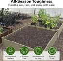 Raised Garden Bed - 4x4 ft Planter Box - Weathered Wood HDPE - No Tools Needed - DIY Kit for Urban Gardening, Flowers, Herbs & Vegetables - Made in The USA by GreenHaven Gardens