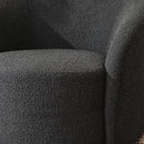 KINWELL 34" W Swivel Barrel Chair Set of 2, Mid Century Modern Round Upholstered Boucle Swivel Accent Chairs, No Assembly Sofa Chair for Living Room Bedroom Reading, Black by CozyNest Decor