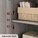 GarveeHome 54in Tall Bathroom Cabinet, Farmhouse Storage Cabinet with Glass Doors and Adjustable Shelves, Freestanding Kitchen Pantry Cabinets, Cupboard for Living Room, Dining Room, Gray by CozyNest Decor