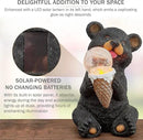 The Roo - Black Bear Solar Light Figurine - Outdoor Waterproof Garden Statue - Animal Garden Decor Light - Solar Lantern for Outside - Housewarming Gifts - Patio, Yard, and Lawn by GreenHaven Gardens