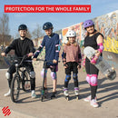 SKATEWIZ Skateboard Pads Protective Gear Set for Kids - Smash - Roller Skate Pads [6pc] - Elbow Pads Roller Derby and Knee Pads Kids Skating with Wrist Guards for Kids and Adults by TinyTreasures Baby Boutique