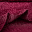 MarCielo 3-Piece 100% Cotton Oversized Bedspread Lightweight Quilt Coverlet Embroidery Farmhouse Bedding Set T0 (Wine Burgundy, Oversized Queen (100"x106")) by CozyNest Decor