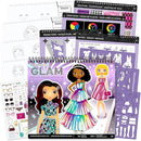 Fashion Angels Glam Fashion Sketch Set, Includes Sketch Pad with Stencils & Stickers, Fashion Design Sketch Book for Girls, Ideal Drawing Kit for Kids by TinyTreasures Baby Boutique