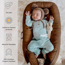 Infant Lounger, Baby Nest Cover for Baby Girls & Boys, Newborn Essentials for Baby 0-18+ Months, 100% Cotton Breathable (Brown, Cotton) by TinyTreasures Baby Boutique