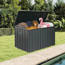 Domi Deck Box 190 Gallon, Waterproof Lockable Steel Outdoor Storage Container for Outside Cushions, Garden Tools and Pools Equipment, Gray by GreenHaven Gardens