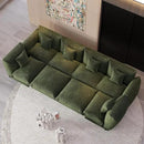Modern Minimalist Chenille Modular Sectional Sofa, Oversized 8-Seater Sleeper Sofa with Movable Ottoman, Thick Cushions, Upholstered Couch for Living Room, Bedroom, Office, Apartment(Green,8-Seater) by CozyNest Decor