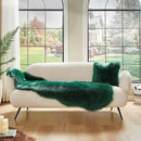 AMTOVO Faux Sheepskin Rug, Dark Green Ultra Soft Fluffy Shag Area Rug, 2 x 6 ft Faux Fur Rug for Bedroom Sofa Throw Cushion Room Decor, Sheepskin by CozyNest Decor