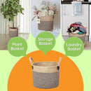 Jute Rope Basket - 10"x10" Woven Plant Pot Holder with Handles, Boho Indoor/Outdoor Planter Cover, Multifunctional Storage by CozyNest Decor