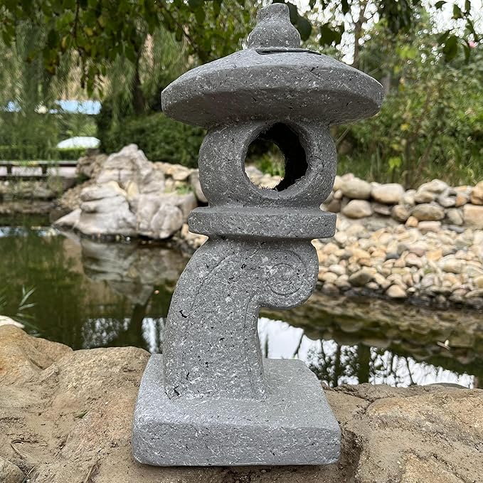 14’’ High Asian Solar-Powered Zen Pagoda Garden Statue LED Light Solar Lamp for Outdoor Japanese Decoration Aesthetic Garden Figurines, photo 2 of 9