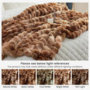 Cozy Bliss Faux Fur Throw Blanket for Couch, Fuzzy Soft Plush Thick Bubble Blanket for Sofa Bedroom Living Room, 50 * 60 Inches Tie Dye Brown by CozyNest Decor