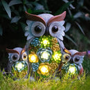 Solar Garden Statue Lights Owl Figurine with LED Lights, Outdoor Garden Succulent Ornaments, Mothers Day Mom Gifts for Outside Patio Yard Lawn Decor by CozyNest Decor