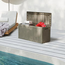 75 Gallon Waterproof Large Resin Deck Box Indoor/Outdoor Lockable Storage Container and Seating for Garden, Pool, and Patio (75 Gallon, Grey) by GreenHaven Gardens